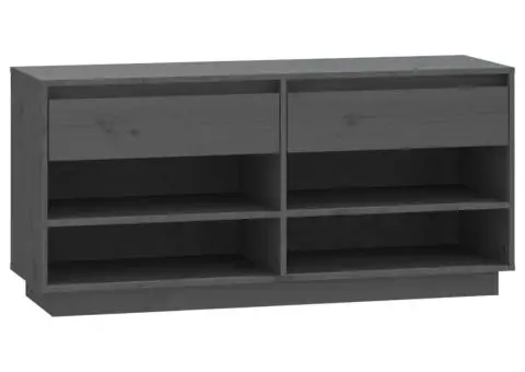 Pantofar, gri, 110x34x52 cm, lemn masiv de pin - 2/5