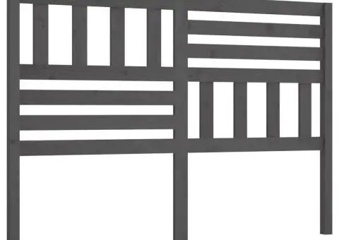 Tăblie de pat, gri, 126x4x100 cm, lemn masiv de pin - 2/5