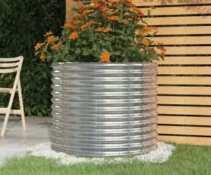 vidaXL Jardinieră argintiu 80x80x68 cm oțel vopsit electrostatic
