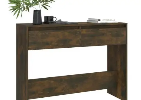 Masă consolă, stejar afumat, 100x35x76,5 cm, PAL - 3/5