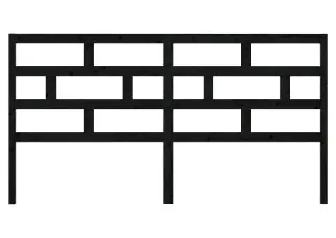 Tăblie de pat, negru, 186x4x100 cm, lemn masiv de pin - 4/5