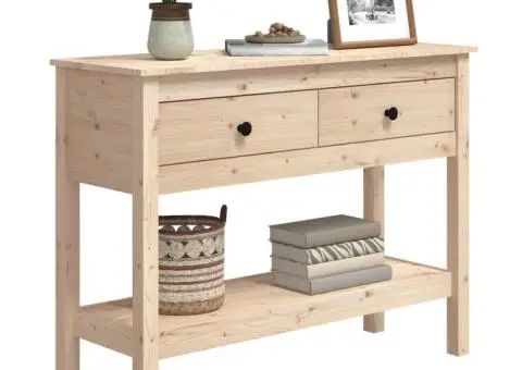 Masă consolă, 100x35x75 cm, lemn masiv de pin - 4/5