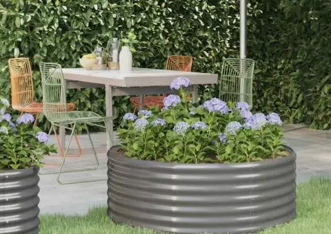 Jardinieră grădină gri 100x100x36 cm oțel vopsit electrostatic - 1/4