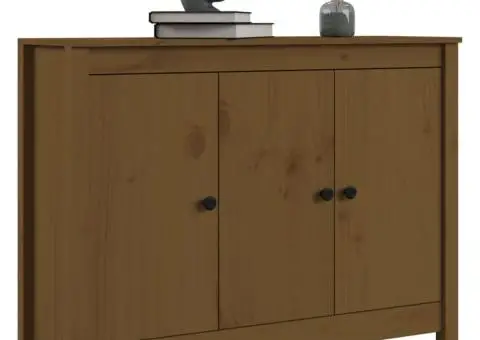 Servantă, maro miere, 100x35x74 cm, lemn masiv de pin - 5/5