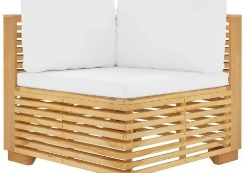 Canapele de colt de gradina cu pernuțe 2buc., lemn masiv de tec - 4/5