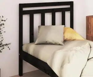 vidaXL Tăblie de pat, negru, 81x4x100 cm, lemn masiv de pin