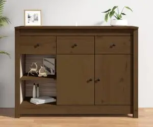 vidaXL Servantă, maro miere, 100x35x74 cm, lemn masiv de pin