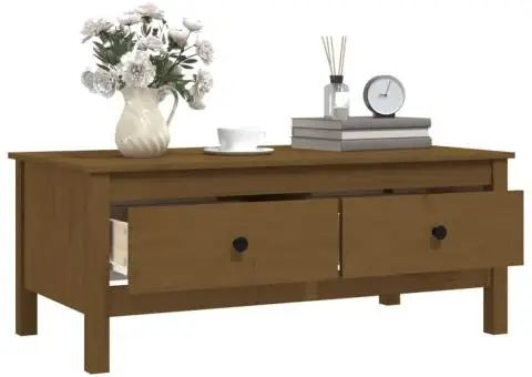 Măsuță de cafea, maro miere, 120x50x40,5 cm, lemn masiv de pin - 5/5