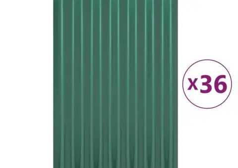 Panouri de acoperiș 36 buc. oțel vopsit verde 60x36 cm - 2/5