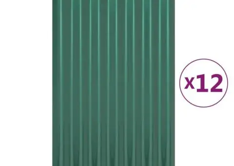 Panouri de acoperiș 12 buc. oțel vopsit verde 60x36 cm - 2/5