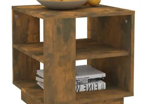 Măsuță de cafea, stejar fumuriu, 40x40x43 cm, lemn prelucrat - 4/5