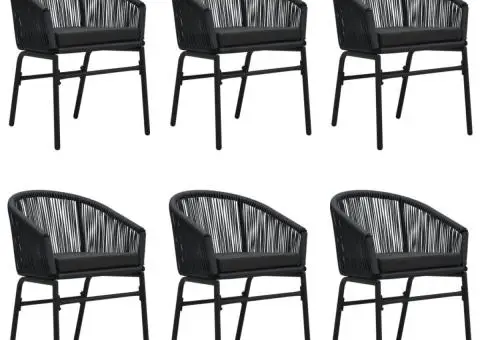 Set de servit masa pentru grădină, 7 piese, negru - 3/5