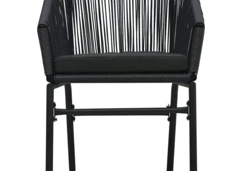 Set de servit masa pentru grădină, 7 piese, negru - 5/5