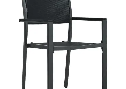 Set mobilier de grădină, 3 piese, negru - 4/5
