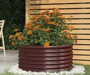 vidaXL Jardinieră grădină maro 80x80x36 cm oțel vopsit electrostatic