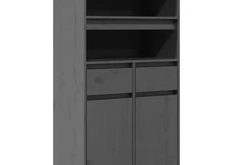 Dulap înalt, gri, 60x40x116,5 cm, lemn masiv de pin - 2/5