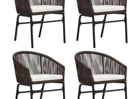 Set de mobilier pentru grădină, 5 piese, maro - 3/5