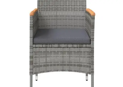 Set de servit masa pentru grădină, 7 piese, gri și negru - 4/5