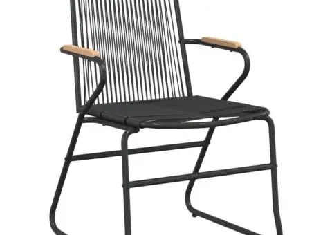 Set cu masă pentru grădină, 9 piese, negru, ratan PVC - 5/5