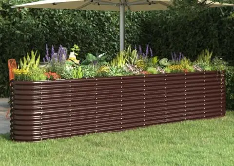 Strat înălțat grădină 332x40x68 cm oțel vopsit electrostatic - 1/5