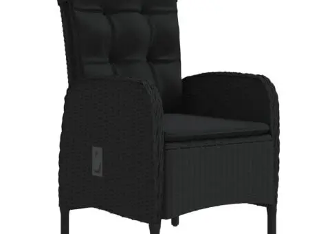 Set mobilier de grădină cu perne, 9 piese, negru - 3/5