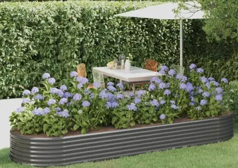 Strat înălțat grădină 322x100x36 cm oțel vopsit electrostatic - 1/5