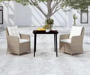 vidaXL Set mobilier pentru grădină, 3 piese, maro