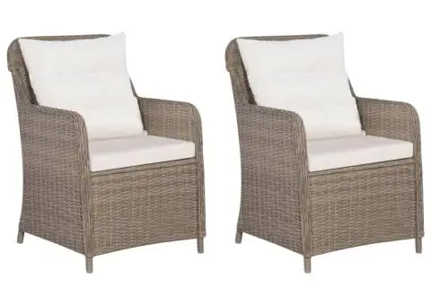 Set mobilier pentru grădină, 3 piese, maro - 3/5