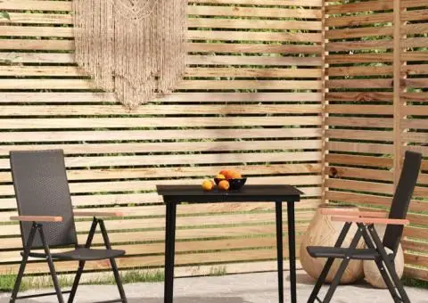 Set mobilier de grădină, 3 piese, negru - 1/5