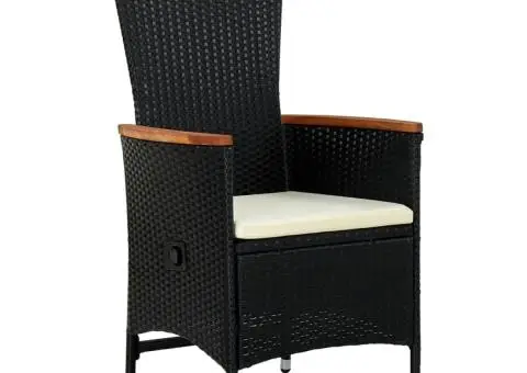 Set mobilier de grădină cu perne, 9 piese, negru - 5/5