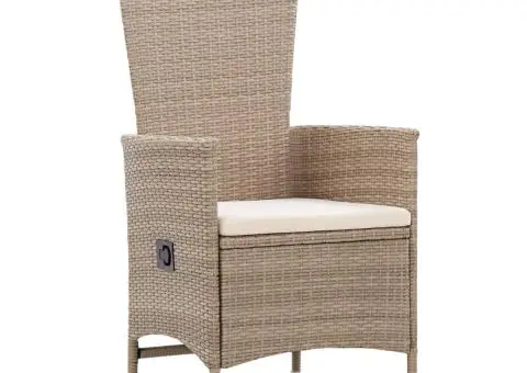 Set de mobilier pentru grădină cu perne, 5 piese, bej - 3/5