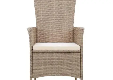 Set de mobilier pentru grădină cu perne, 5 piese, bej - 4/5