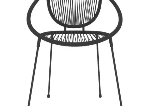 Set de mobilier pentru grădină, 3 piese, negru - 4/5