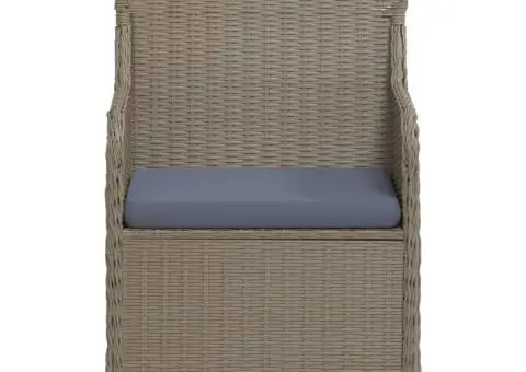 Set mobilier de grădină cu perne, 9 piese, maro - 4/5