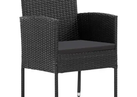 Set de servit masa pentru grădină, 7 piese, negru - 3/5