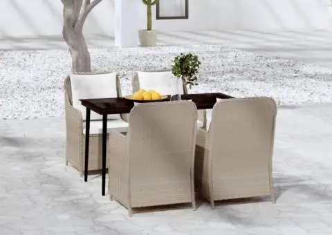 Set de mobilier pentru grădină, 5 piese, maro - 1/5