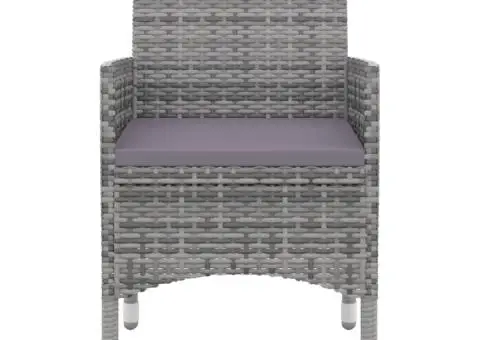 Set mobilier de grădină cu perne, 9 piese, poliratan și sticlă - 4/5