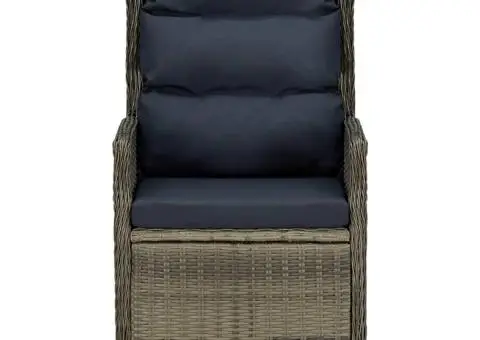 Set mobilier pentru grădină, 3 piese, maro - 4/5