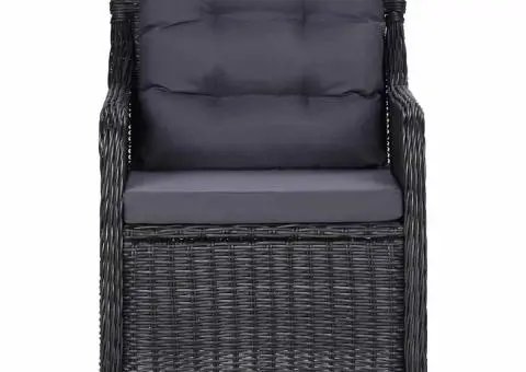 Set de servit masa pentru grădină, 5 piese, negru - 5/5