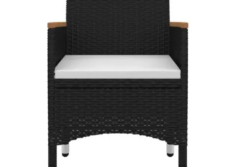 Set mobilier de grădină cu perne 5 piese poliratan & sticlă - 4/5