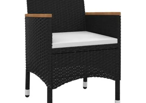 Set mobilier de grădină cu perne, 7 piese, poliratan și sticlă - 3/5