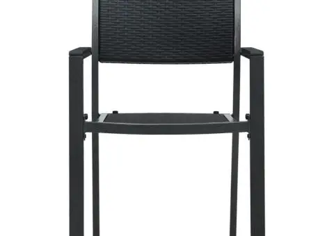 Set mobilier de grădină, 9 piese, negru - 4/5