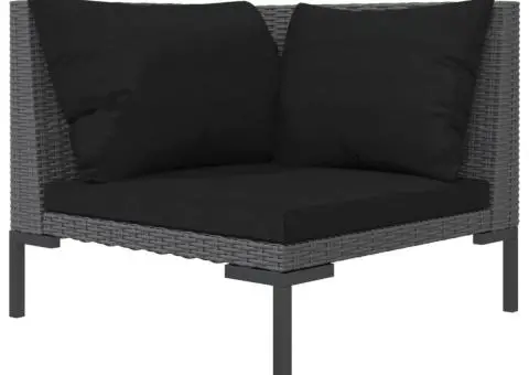 Set mobilier de grădină cu perne 8 piese gri închis poliratan - 5/5