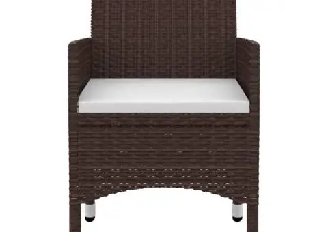 Set mobilier de grădină cu perne, 9 piese, poliratan și sticlă - 4/5