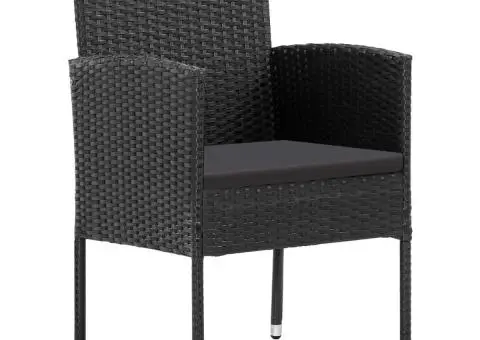 Set de servit masa pentru grădină, 7 piese, negru - 3/5