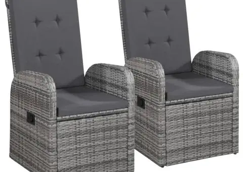 Set de mobilier pentru grădină, cu perne, 7 piese, gri - 3/5