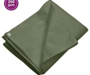 vidaXL Prelată 260 g/m², verde, 6x6 m, HDPE