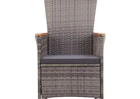 Set mobilier pentru grădină, cu perne, 7 piese, gri - 4/5