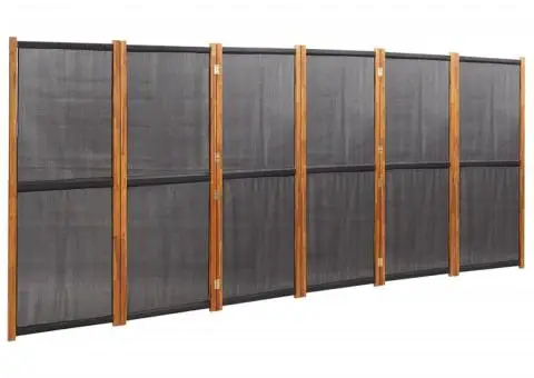 Paravan de cameră cu 6 panouri, negru, 420x180 cm - 2/5