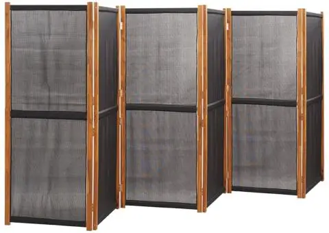 Paravan de cameră cu 6 panouri, negru, 420x180 cm - 3/5